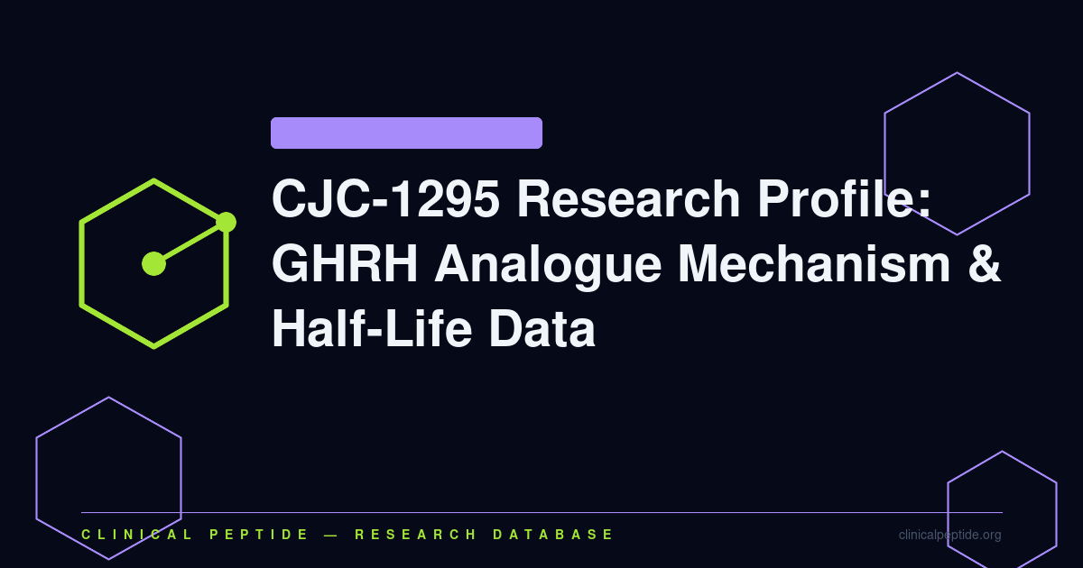 Abstract diagram of the hypothalamic-pituitary GHRH receptor signaling axis representing CJC-1295 research on pulsatile growth hormone release.