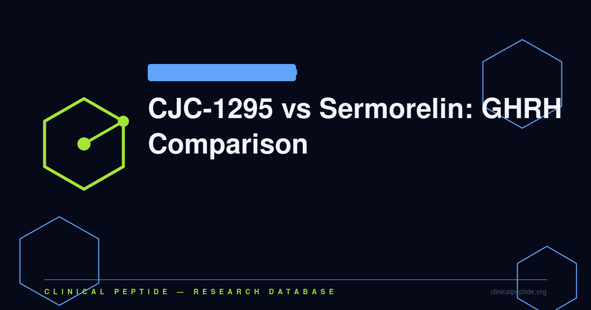 Hexagonal scientific pattern representing the CJC-1295 and Sermorelin GHRH analogue research comparison.