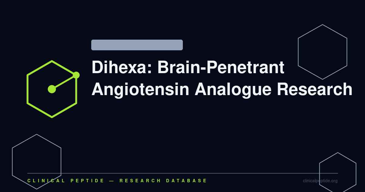 Molecular hexagonal diagram representing Dihexa brain-penetrant angiotensin analogue cognitive research.