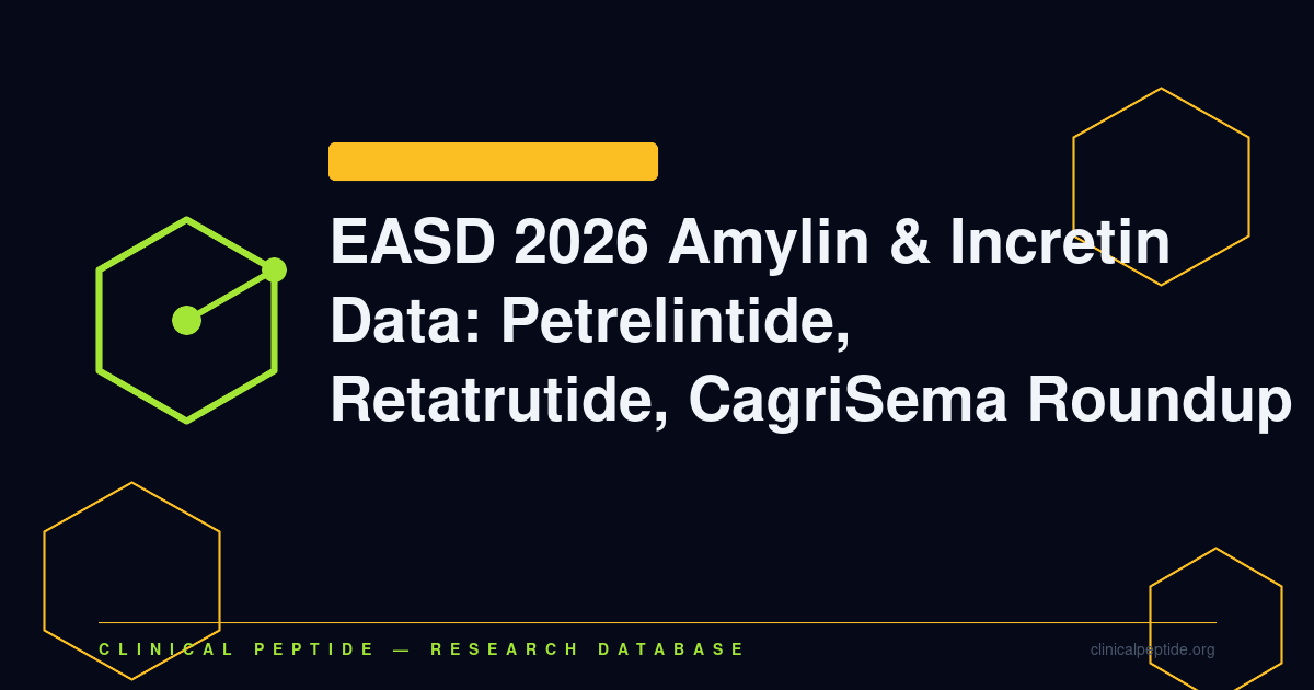 Abstract molecular network motif representing EASD 2026 amylin and incretin peptide research data.