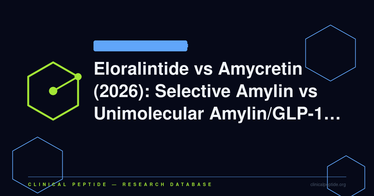 Abstract paired molecule motif representing the eloralintide versus amycretin amylin agonist research comparison.