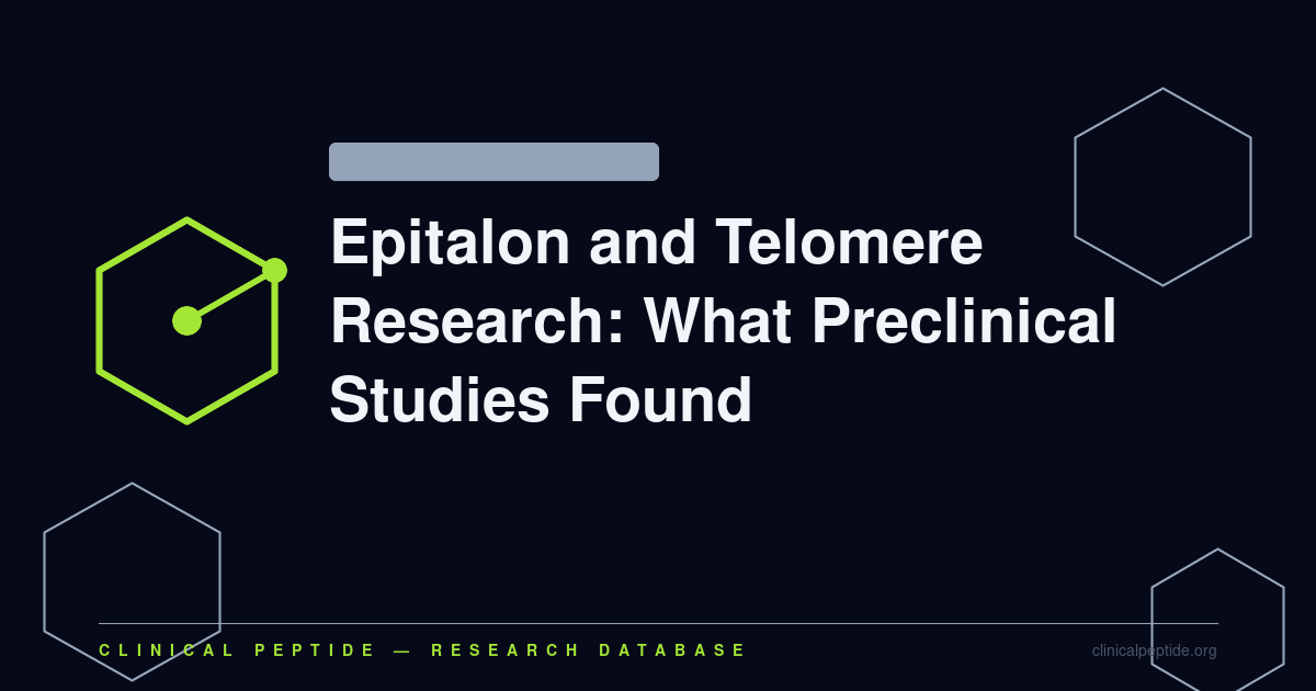 Abstract molecular motif representing Epitalon tetrapeptide and telomere elongation preclinical research.
