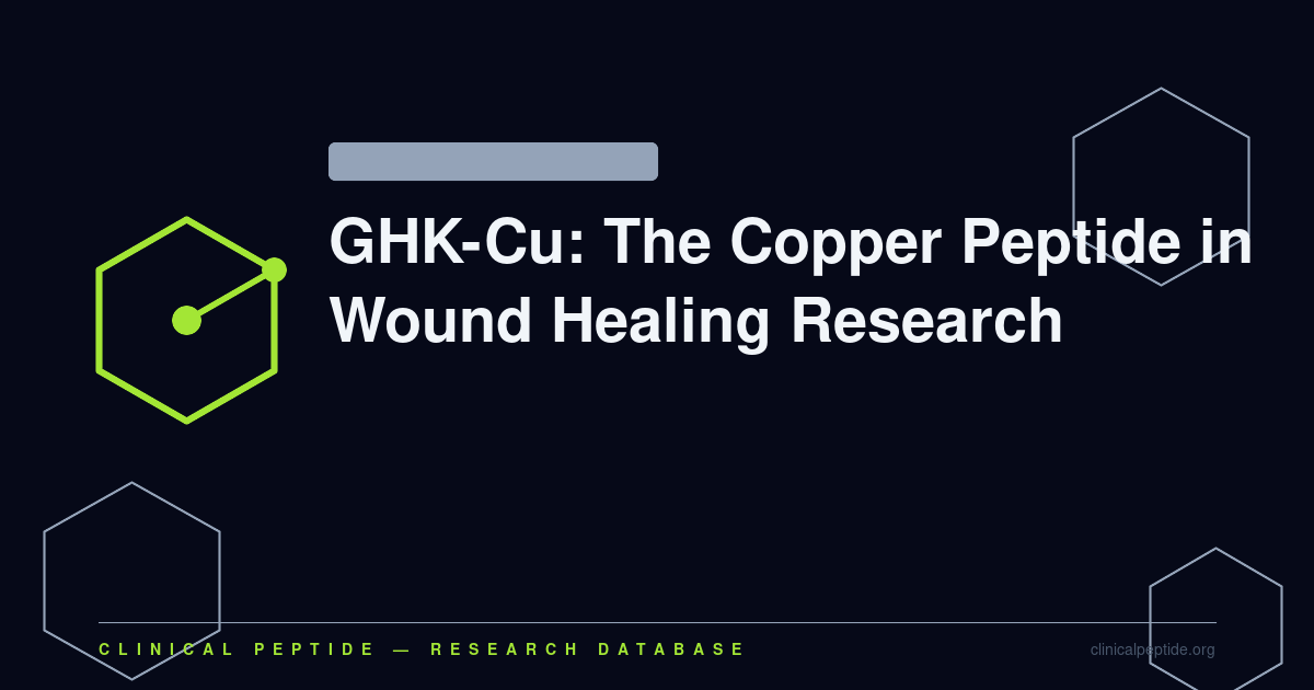 Molecular hexagonal motif representing GHK-Cu copper peptide research in wound healing and tissue repair.