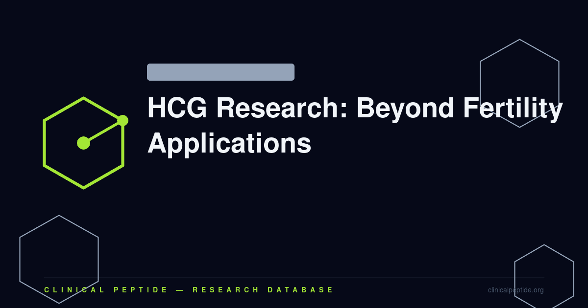 Hexagonal molecular motif representing HCG hormone research beyond reproductive and fertility applications.
