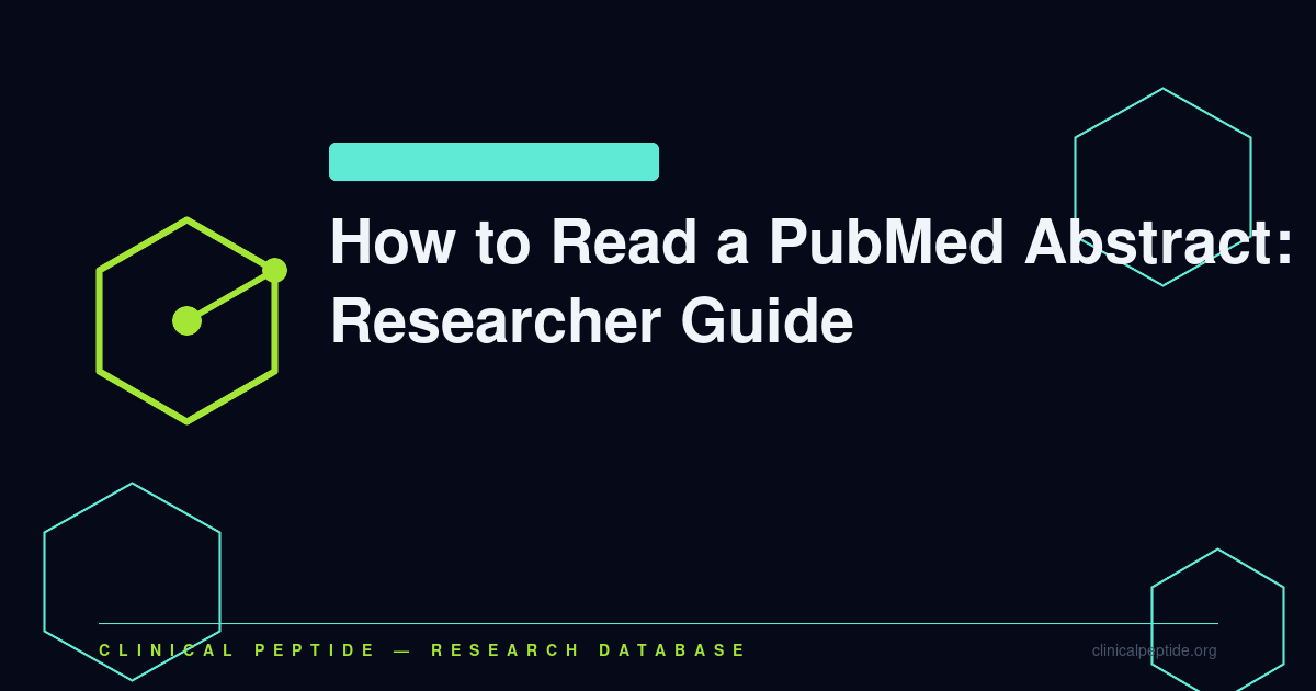 Abstract scientific pattern representing PubMed abstract structure and research literature evaluation methodology.