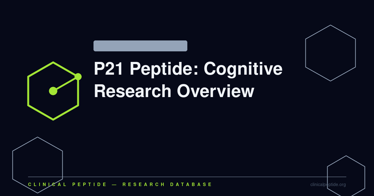 Abstract molecular motif representing P21 peptide BDNF-derived cognitive and neuroprotective research.