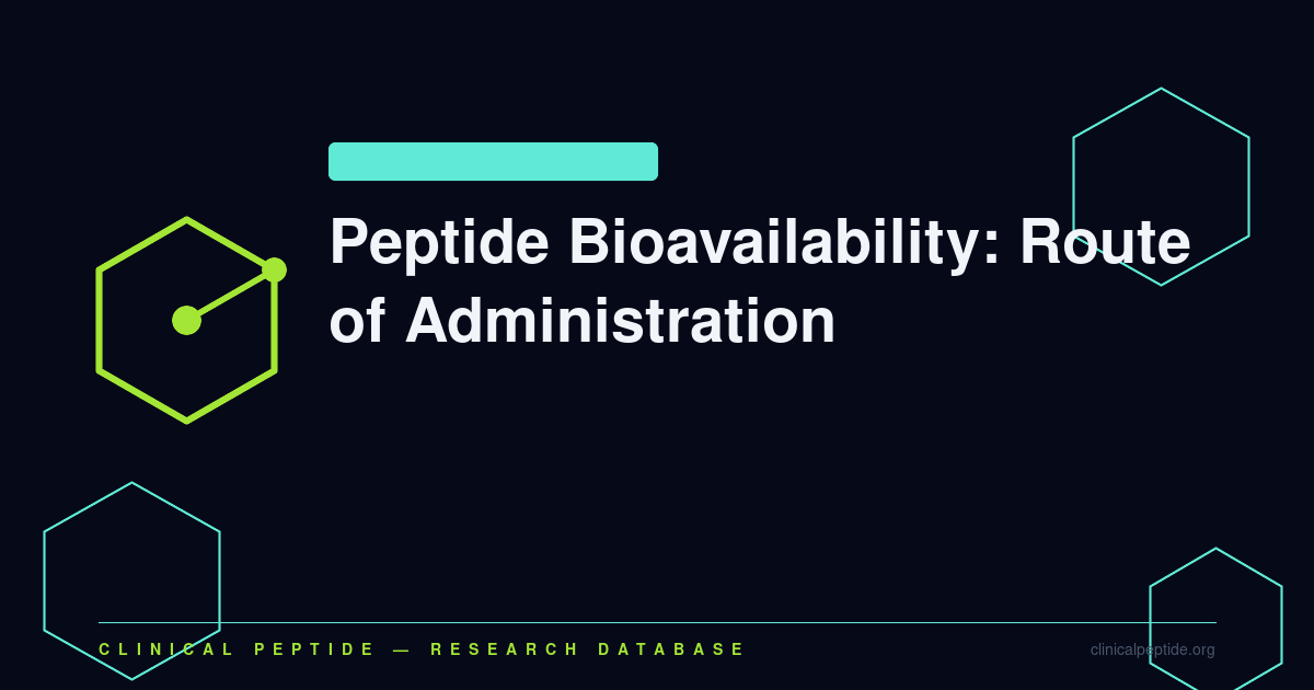 Geometric molecular motif representing peptide bioavailability and route of administration pharmacokinetics research.