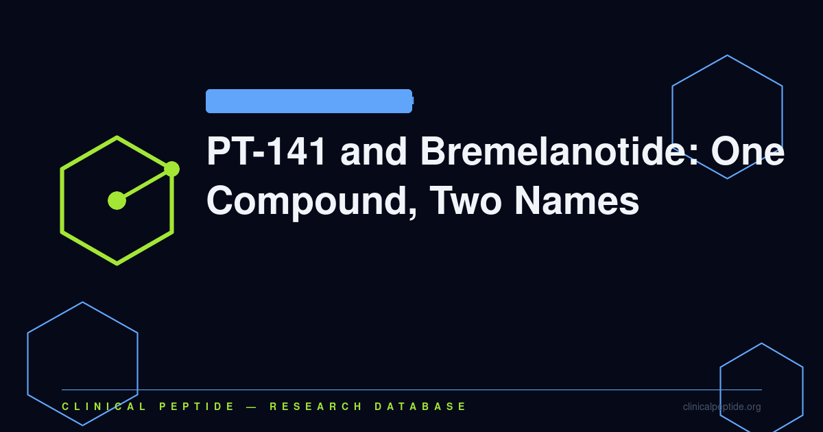 Abstract molecular structure diagram illustrating the melanocortin receptor agonist bremelanotide, known in early research as PT-141.