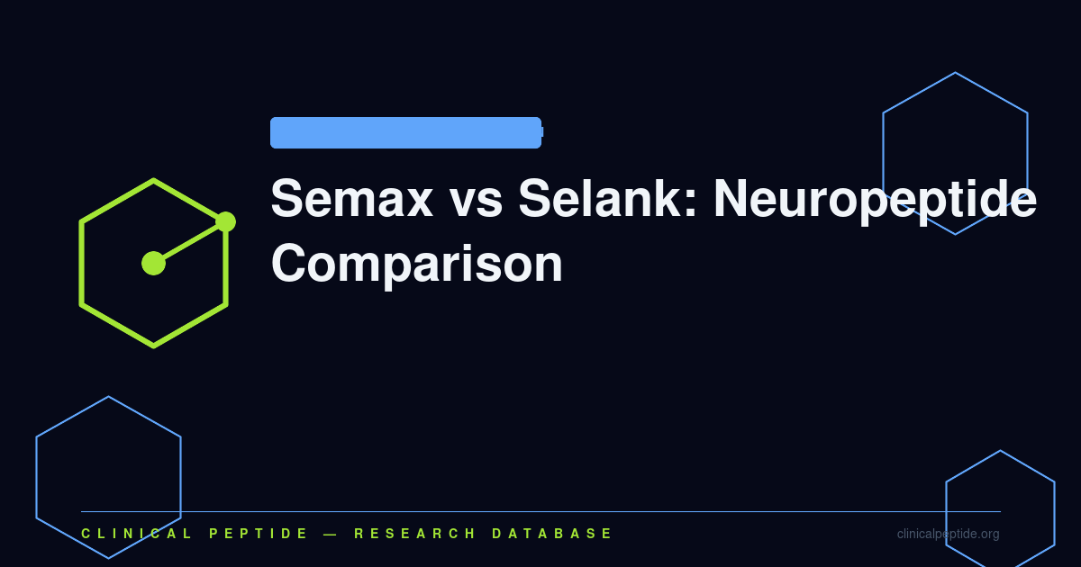 Geometric hexagonal motif representing the Semax and Selank neuropeptide mechanistic research comparison.